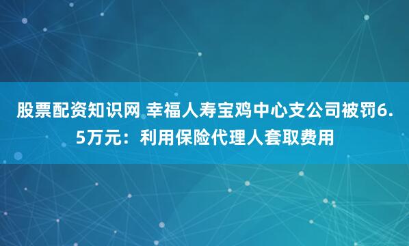 股票配资知识网 幸福人寿宝鸡中心支公司被罚6.5万元：利用保险代理人套取费用